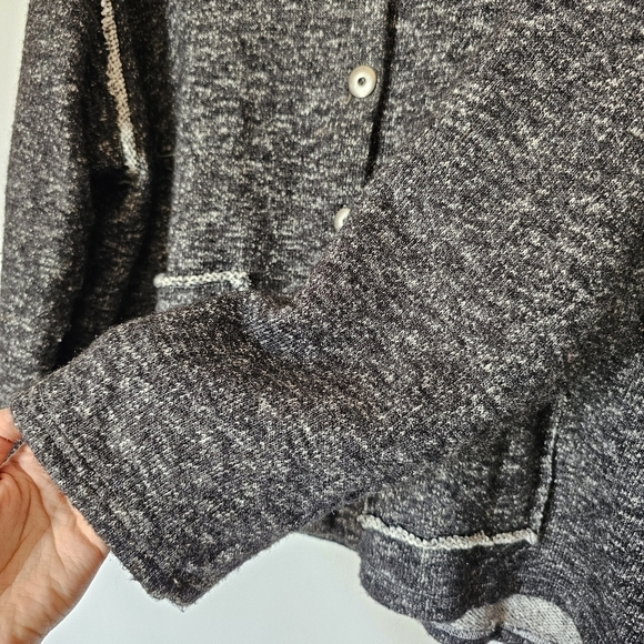 Kleën cotton blend gray ruffled oversized grandmacore winter cardigan Size M - Picture 2 of 7